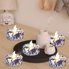 Gedengni Floral Flameless Tealights with Remote - 12 Pack Blue