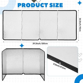 Honeydak Splatter Guard Stained Glass Supplies 39.37 x 16.14 Inch Galvanized Sheet Grinder Splatter Screen Foldable Anti Splash Guard 4 Sided Protector with Power Cord Notch for Glass Grinding Machine