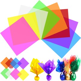120Pcs Colored Cellophane Sheets,Transparent Plastic Sheets,Cellophane Wrap,7.48x7.48 Inches - For DIY Crafts,Gel Light Filters,Art Projects,Light Decorations,Candy Packaging,Window Decorations