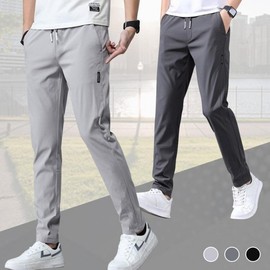 Men's Comfortable Summer Elastic Waist Training Pants Elastic Waist Pants Oversize One Size Charcoal
