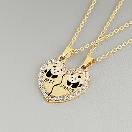 Best Friend Necklace for Women Girls Panda Friendship Necklace for 2 Best Friends Girls Matching Heart Necklaces for BFF Besties Christmas Birthday Gift Panda Necklaces