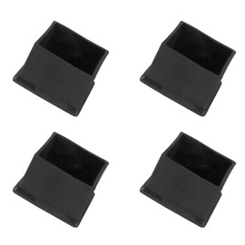 METALLIXITY Chair Leg End Cover (45mm x 45mm) 4Pcs, Square PVC Furniture Feet Caps Floor Protector - for Sofa Table Patio Chairs, Black