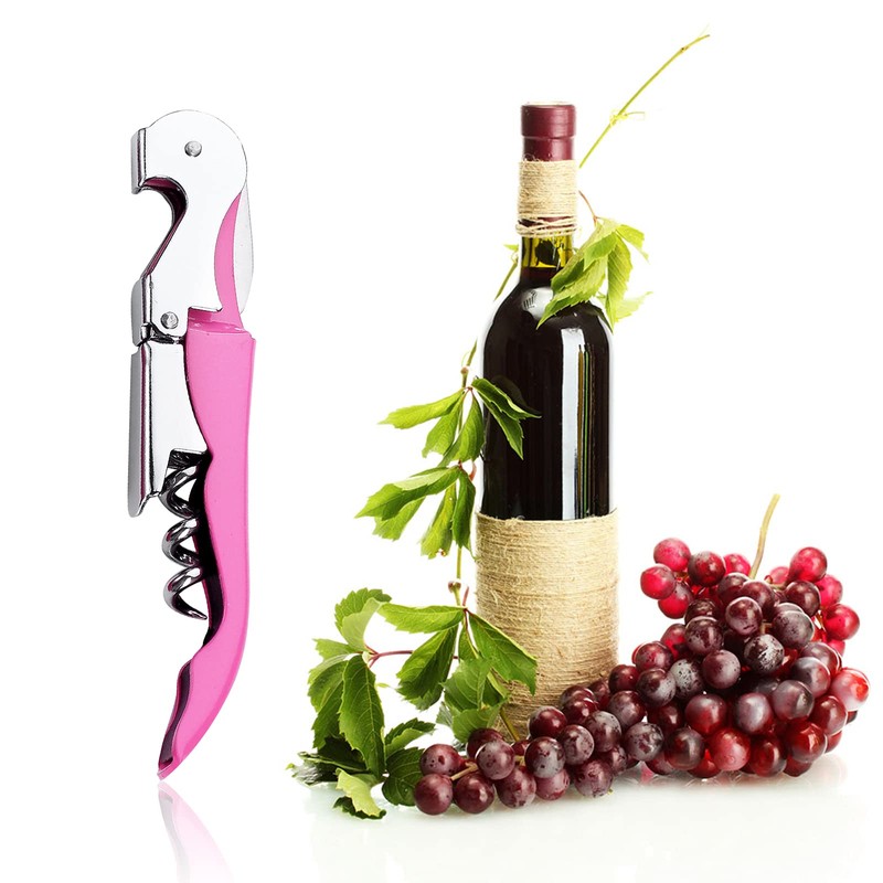 3 Packs Drincarier Pink Wine Key, Professional Waiter Corkscrews, Corkscrews