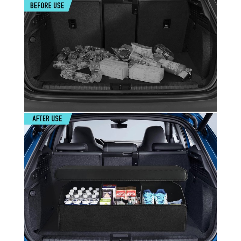 Fyzeoty Car Organizers for Trunk for Suv Sedan, Leather Storage