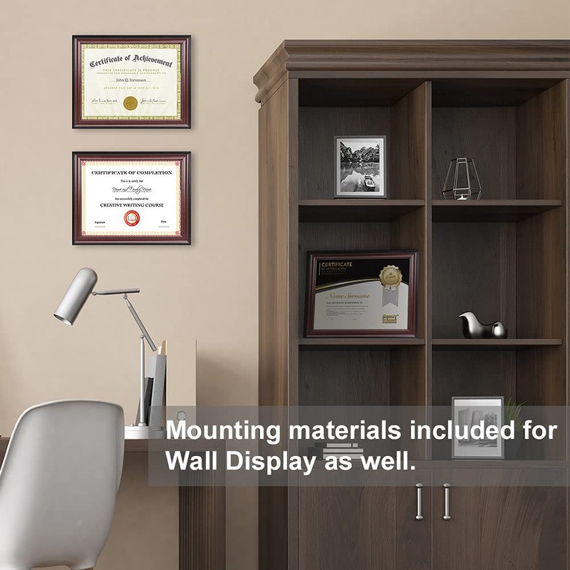 Memory Island 8.5x11 Document frames,Real Glass Fronts, 4 Pack Certificate