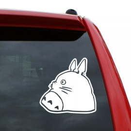 Black Heart Decals & More Studio Ghibli / Totoro Profile Vinyl Decal | Color: White | 5" tall