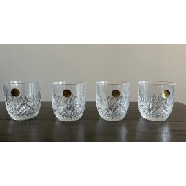 Crystal D Arques Sparkling crystal D Arques French 1980s low ball glasses set of 4 barware fancy