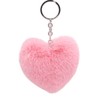 Uposao Heart-shaped plush key ring, soft hair ball, fluffy pompoms,