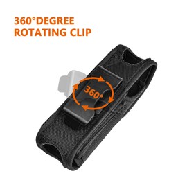 Brinyte Tactical Flashlight Pouch Holster, Rotatable Flashlight Holder Belt Clip Tactical Torch Carry Case with 360 Degree Reel Clip,Compatible for Brinyte PT16 Tactical Light