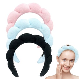 Diademas Para Cabello Mujer, Diadema Spa Aro De Esponja Suave Y Cómodo, Esponja Maquillaje Banda Para Cabello Mujer Spa, Esponja Facial, Spa Headband, Diadema Facial (rosado)