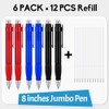 NISHZHU Pack of 6 Large Pens, Jumbo Pens, Bulk Pack