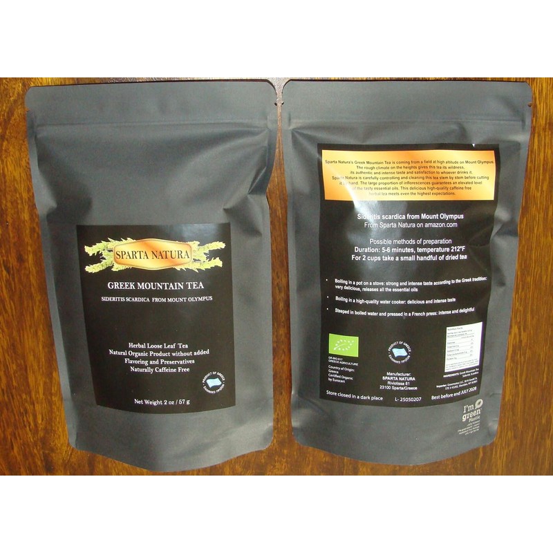 Sparta Natura Greek Mountain Tea, Organic from Mount Olympus, Herbal