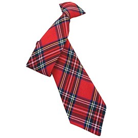 Men's Royal Stewart Red Tartan Clip On Neck Tie
