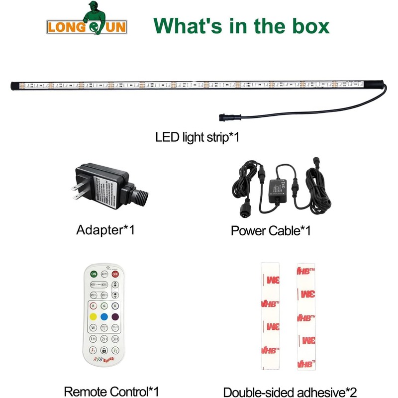Longrun LED Fountain Light, Waterfall LED Light Strip,Remote and APP