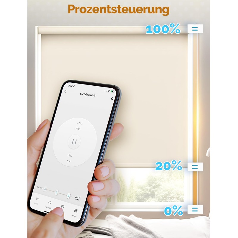 MOES 2.5D Roller Shutter Switch, Smart WiFi with Percentage Adjustment,