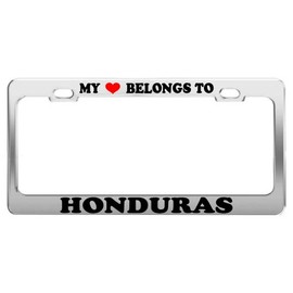 Product Express My Heart Belongs to Honduras License Plate Frame Car Truck Accessory Gift
