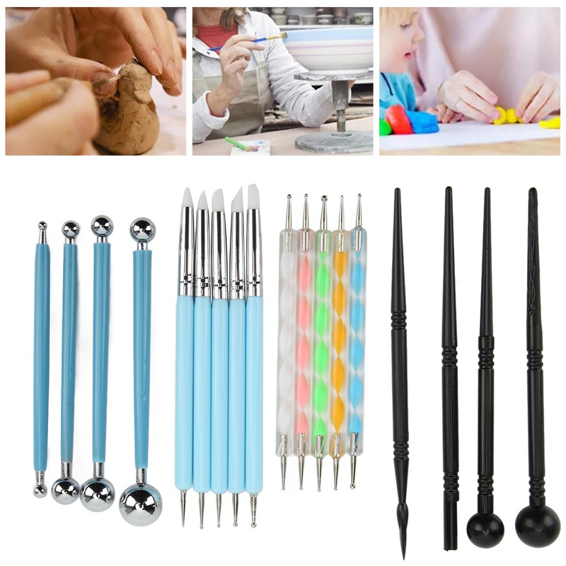 18 Pcs Clay Tools DIY Handicraft Multipurpose Pottery Clay Sculpting