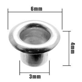 Litoexpe 1/8 Inch (3mm) ID Grommets Eyelets, 200 Pieces Metal Grommet Kit Hole Self Backing Eyelet for Repairing Canvas, Clothes, Leather (Silver)