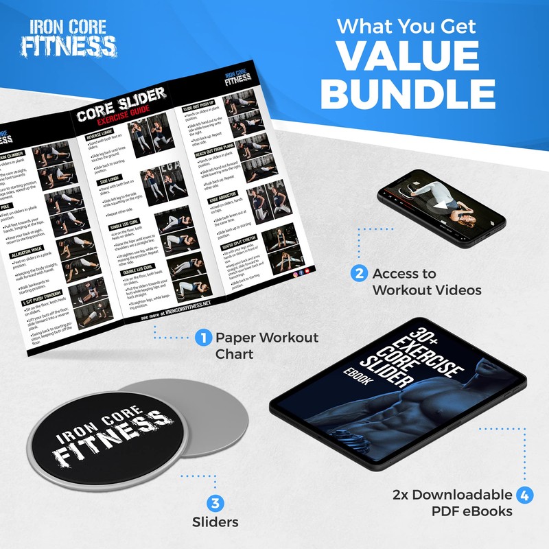 Iron Core Fitness Discos deslizantes de ejercicio grises (gris carbón)