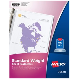 Avery Standard Weight Sheet Protectors, 25 Sheets per Pack, Case Pack of 20 (75530)