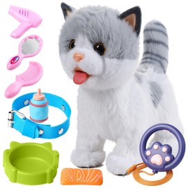 OR OR TU Cat Toy Kids Plush Kitten Electronic Pets with Remote Controlled Interactive Toy Cat Running and Barking Licks Cat Children Toy for Children Gift