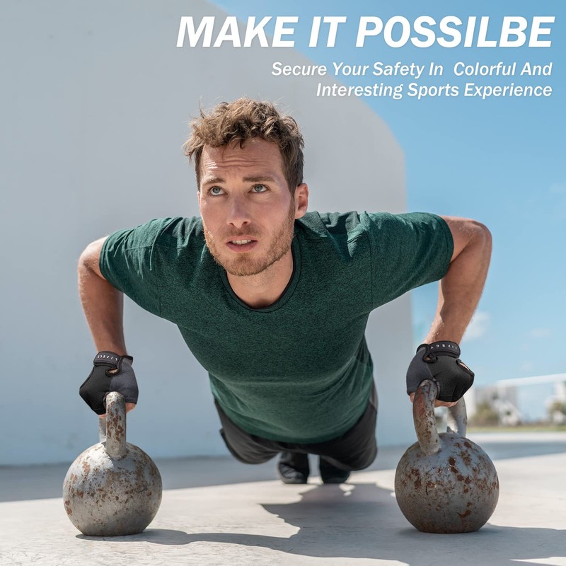 LIFECT Freedom Workout Gloves, Knuckle Weight Lifting Shorty Fingerless Gloves