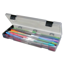 ArtBin Caja para lápices/Utensilios Transparente, en Color carbón, 31.44 cm x 12.38 cm x 4.44 cm, Gris, 6 uds. por Paquete