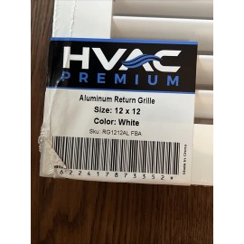 HVAC Premium 12x12 Aluminum Return Filter Grille - White