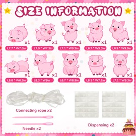 Pig Print Birthday Party Decorations Farm Animal Themed Party Door Signs Farm Animal Cutouts Banner Piggy Party Supplies for Kids Indoor Home Outdoor Banner Porch Sign for Birthday Baby Shower