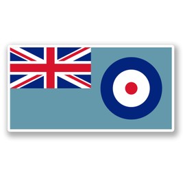 2 x 10cm RAF Flag Vinyl Sticker Decal Roundel Air Force Flag Union Jack #5682 (10cm Wide x 5.2cm Tall)