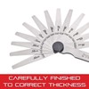 Starrett 173MAT Thickness Gage Set With Tapered Leaves, 0.03-0.50 mm