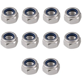FJmark Lock Nut, Anti-Loose, Hexagonal, Rust Resistant, Stainless Steel, Pack of 10, DIY (M10)