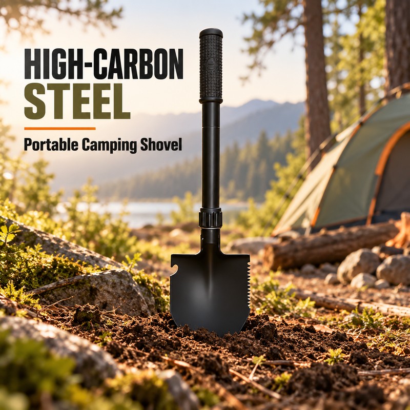 Folding Shovel for Camping and Outdoor Use – Portable Carbon