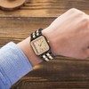 Dentily Wood Watch Rectangle Dial Wooden Watches for Men Quartz