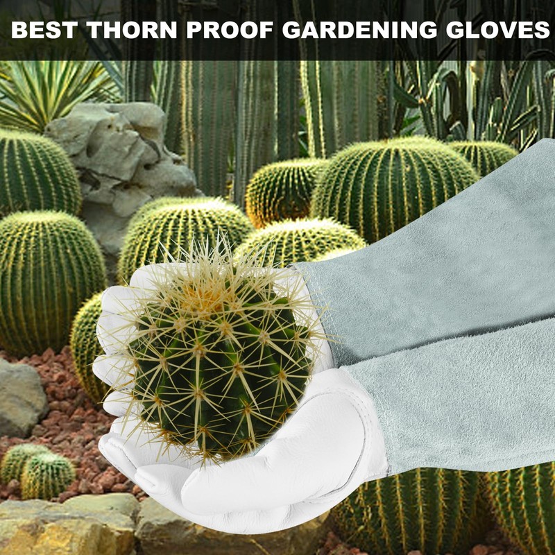 1 Pair Long Gardening-Gloves Women/Men-Thorn proof Rose Pruning Heavy Duty