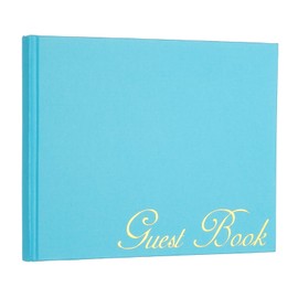 PATIKIL Elegant Guestbook, 9"x7" Offset Paper Wedding Guest Book Stylish Sign in Book with 50 Blank 120GSM Paper for Receptions Birthdays Funerals Special Events, Sky Blue