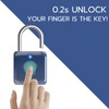 Pothunder Fingerprint Padlock, Smart Padlock, Locker Lock, Biometric Metal Keyless