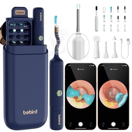 BEBIRD Earsight Plus Ear Wax Removal Tool Camera with HD Visual Otoscope, Smart WiFi Earwax Cleaner Kit, Safe Silicone Flexible Scoops & Tweezers Tools for Adults & Kids (Blue)