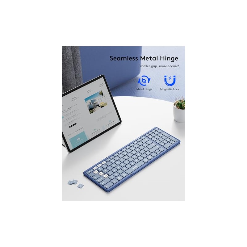 Samsers - Teclado Bluetooth plegable con teclado numérico, plegable completo