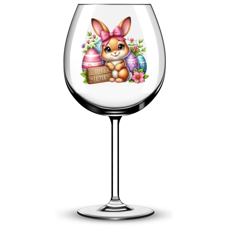 x12 Rabbit Bunny Easter Glass Vinyl Decal Stickers Colour ol457