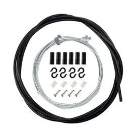 Brake Cable Set Bicycle Brake Wire Bicycle Inner Outer Wiring Kit Bicycle Parts Set Stainless Steel (Black)