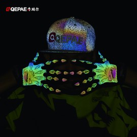 QEPAE Reflective Cycling Gloves Sports Gel Gloves (Black, M)