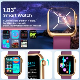 Smartwatch for Women Android Fitness Tracker: Red Smart Watch Answer/Make Bluetooth Call Digital Watch Compatible Android ios phone IP67 Waterproof 123 Sport Mode Wrist Pedometer Heart Rate Monitor