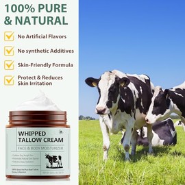 WHLH & WELL-BEING Sarga de ternera para la piel, sebo de res y bálsamo de miel, hidratante de ingredientes totalmente naturales para el cuidado de la piel de la cara y el cuerpo, paquete de 1