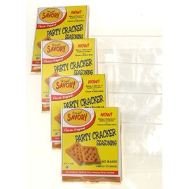 Savory Saltine Seasoning Bundle - 4 Packs Classic Original Flavor + 4 Zip Top Bags (15.5" X 12")
