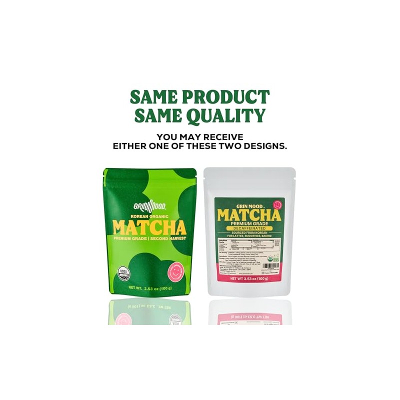 GRIN MOOD Té verde Matcha orgánico premium en polvo (100
