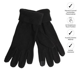 NF NITZSCHE fashion Fleece Gloves for Women - Smartphone Function, Winter Glove, Touch Gloves, Smartphone Gloves, Warm Glove for Women, black