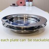 Polished Stainless Steel 2PCS Communion Tray Plate Set for Churches,2