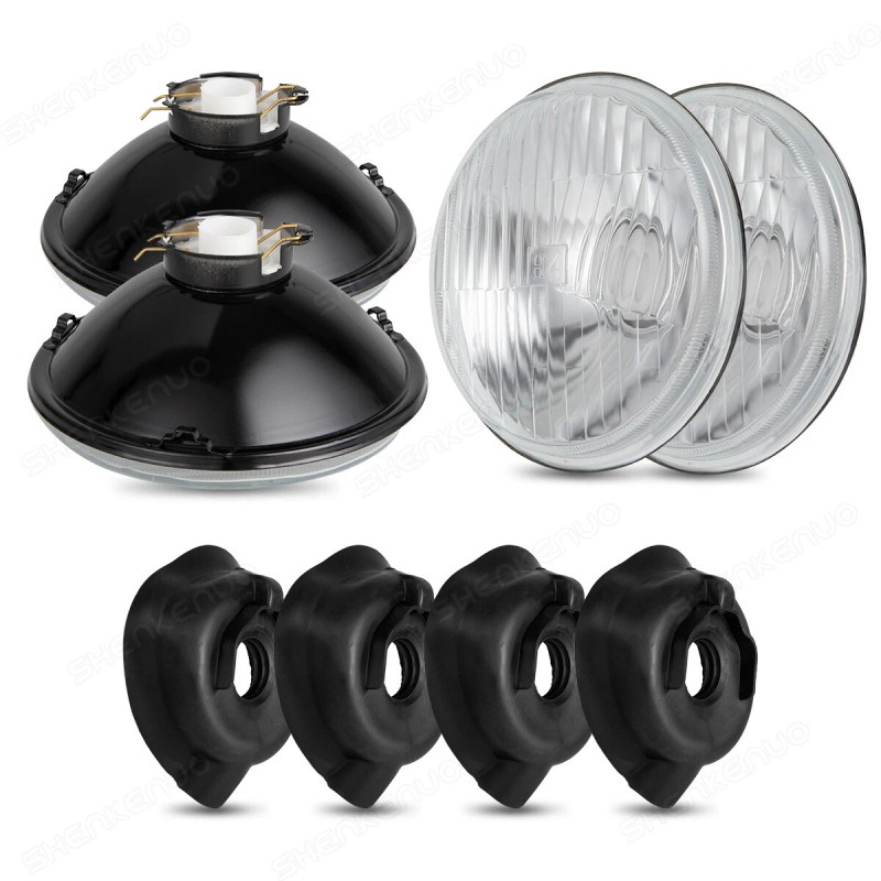 SHENKENUO 4PCS 5.75" 5-3/4 inch LED Headlight H4 Halogen Lamp