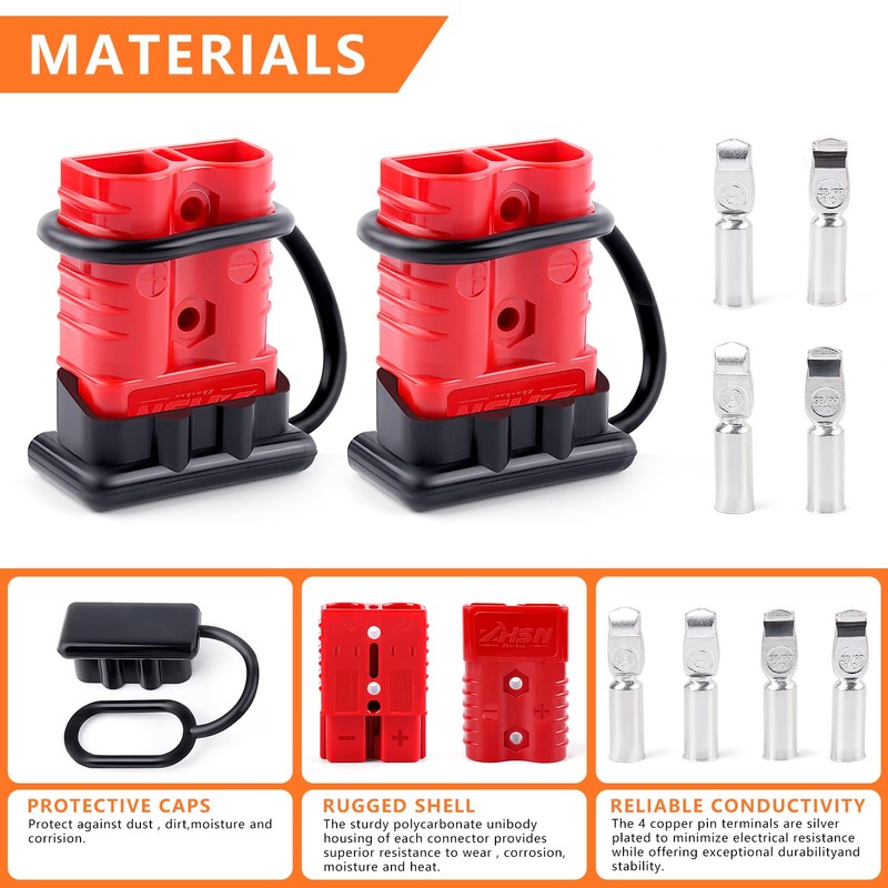 Zhushan 175A-600V Battery Quick Connect/Disconnect Wire Harness Plug Connector Kit